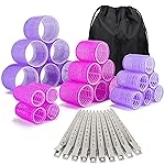33 Piece Hair Rollers set, Self Grip Hair Rollers for Long Medium Short Hair, ELASO Large Medium Hair Curler 22 Rollers + 10 Stainless steel Clip +1 Storage Bag
