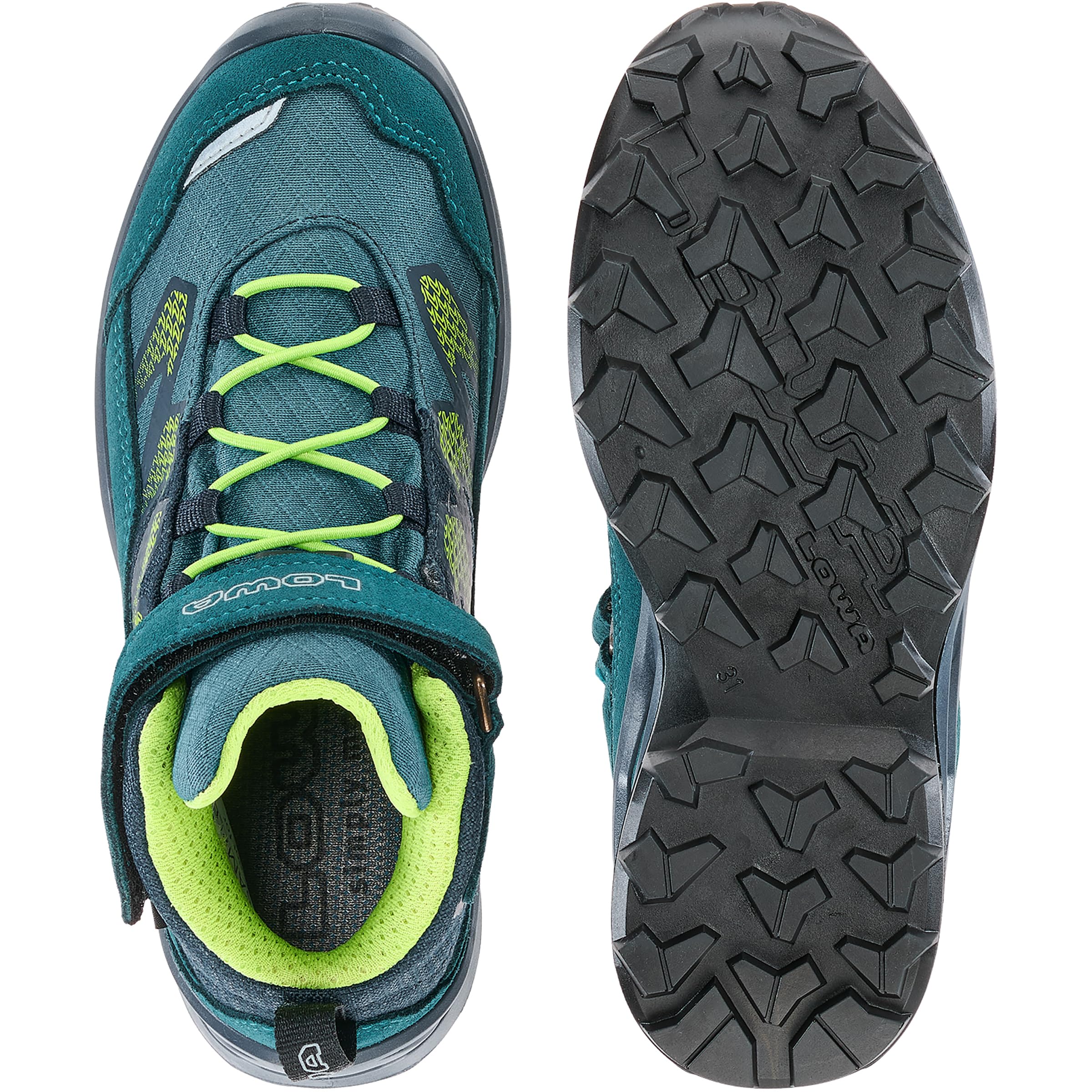 LOWA Kinder Maddox Pro GTX Mid VC Schuhe, Petrol-Limone, 36