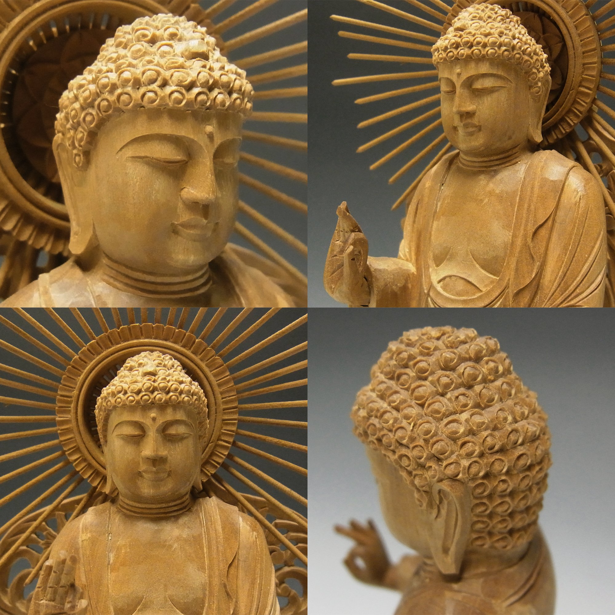 Amazon.co.jp: 白檀 阿弥陀如来 立像 30cm 木彫り 仏像 : Home & Kitchen