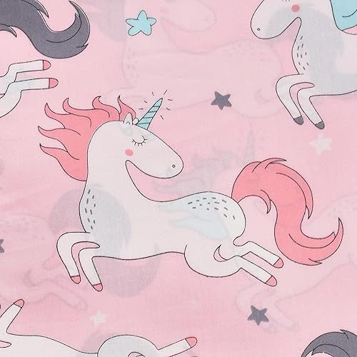 Miniatura 6 de Juego de sábanas de 3 piezas para niñas y niños, adorable y adorable diseño de caballo de unicornio, 100 % algodón, sábana encimera, sábana bajera y