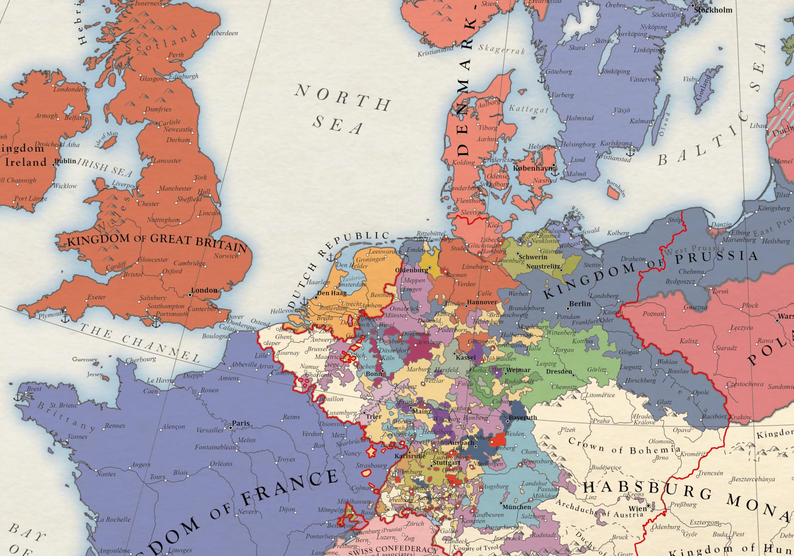 Europa 1789, Mapa Histórico (100x70cm)