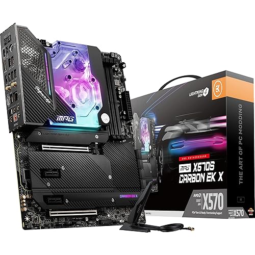 MSI MPG X570S Carbon EK X Gaming Motherboard (ATX, AMD, Socket AM4. DDR4, PCIe 4, CFX, M.2 Slots, Wi-Fi 6E)