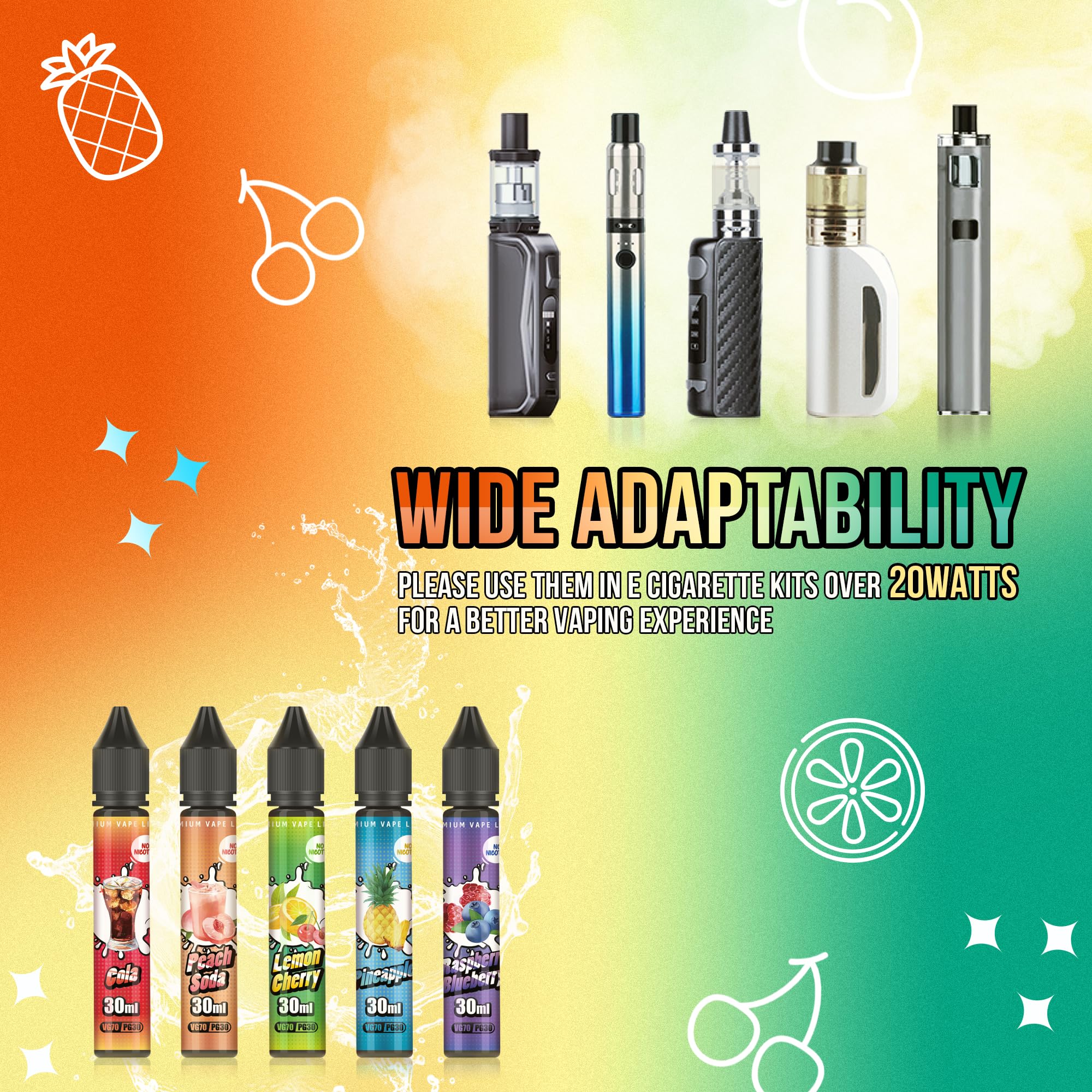 DBL E liquide, 5x30ml VAPE liquide Sans Nicotine Ni Tabac, E-liquide arme  fruit pour les e-cigarettes de Vape et les kits de dmarrage : Amazon.fr:  High-Tech