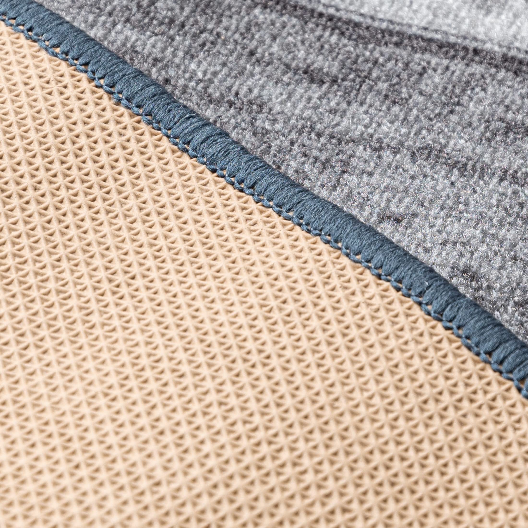 Mazovia rutschfest Teppich Läufer Flur - Modern Muster Teppichläufer - Kurzflor Flurläufer für Vorzimmer, Küche - ÖKO-TEX Zertifiziert - Meterware Grau - 67 x 400 cm