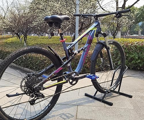 Miniatura 3 de MEGHNA Soporte de estacionamiento para bicicleta de montaña soporte para bicicleta de carretera soporte de suelo para interiores y exteriores para