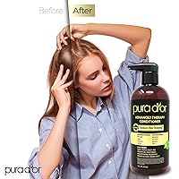 Vista 7 de PURA D'OR Original Gold Label - Champú antiadelgazamiento de biotina, aroma terroso natural y acondicionador de terapia avanzada (16 onzas)