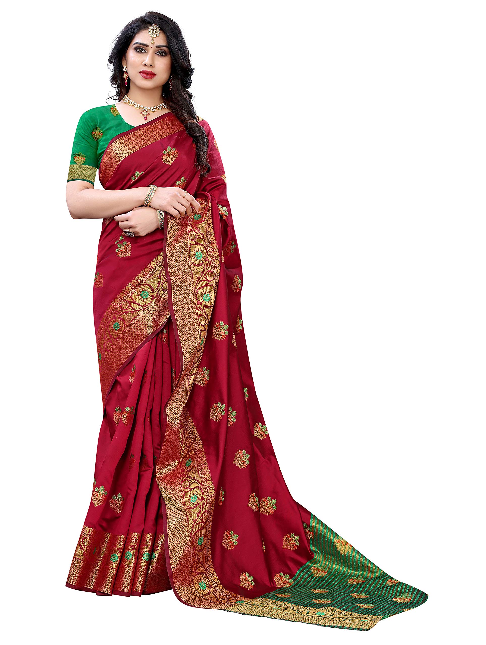 PISARA Women's Chanderi Silk Saree