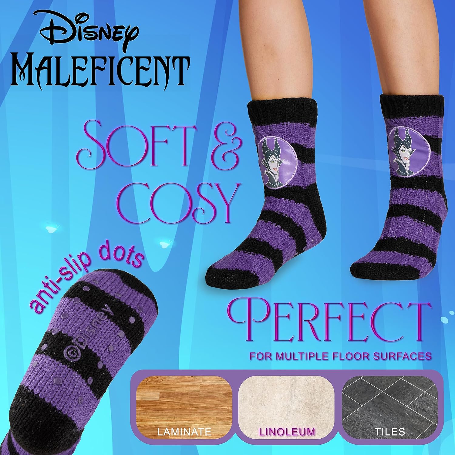 Disney Fluffy Socks for Women and Teenagers Soft Warm Slipper Socks Non Slip One Size Lounge Wear Gifts for Women - Image 4