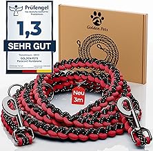 Test note: very good reflective dog lead, 3 m, adjustable, weatherproof and tear-resistant up to 250 kg, paracord lead, shoulder lead, small and large dogs