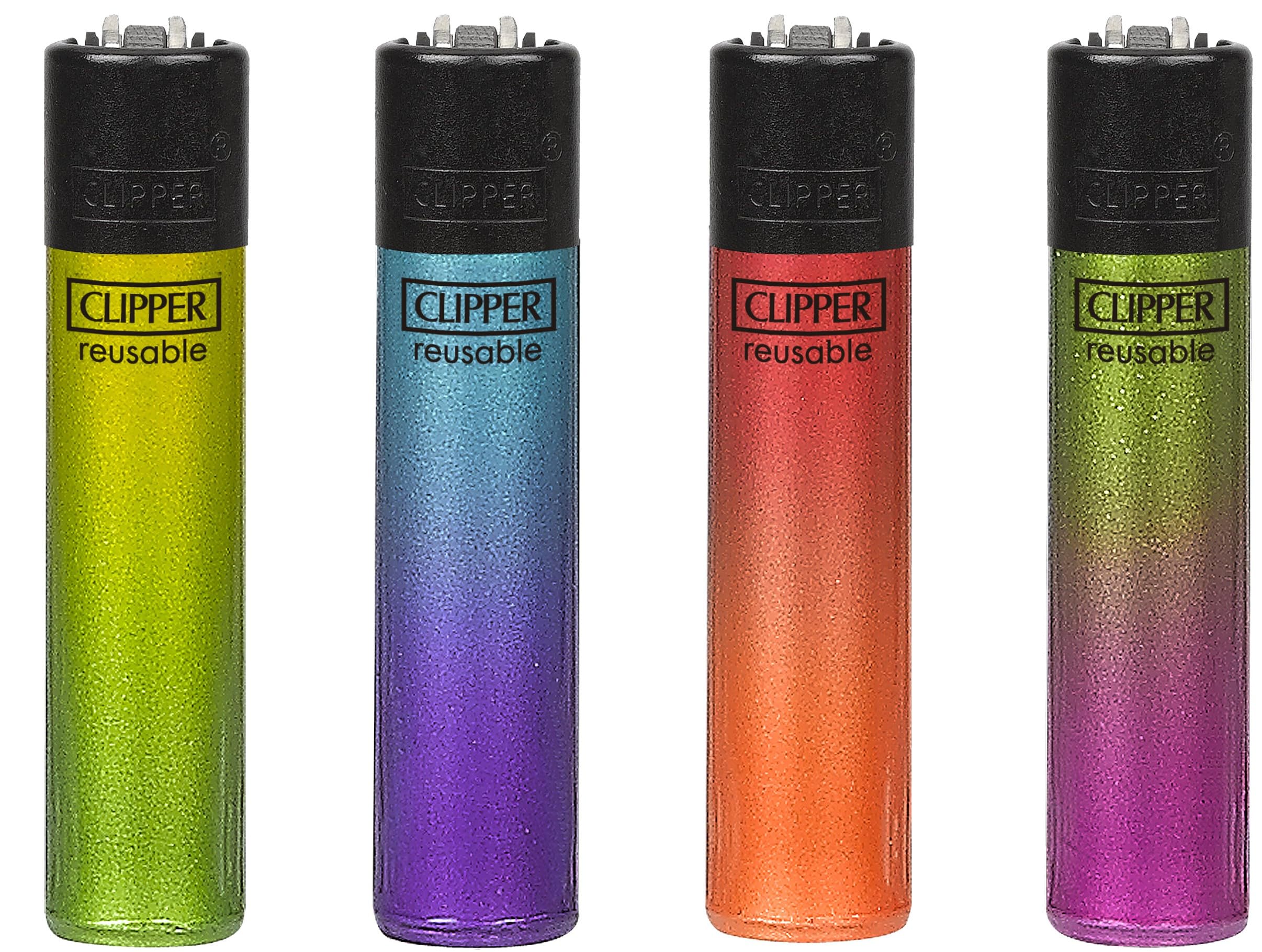 4 X CLIPPER LIGHTERS (CRYSTAL GRADIANT)