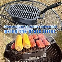 Vista 2 de IRONMAX Mini Parrilla Hibachi para Exteriores, Parrilla de Carbón Pequeña Portátil y Sartén de Hierro Fundido para Mesa, 100% Hierro Fundido