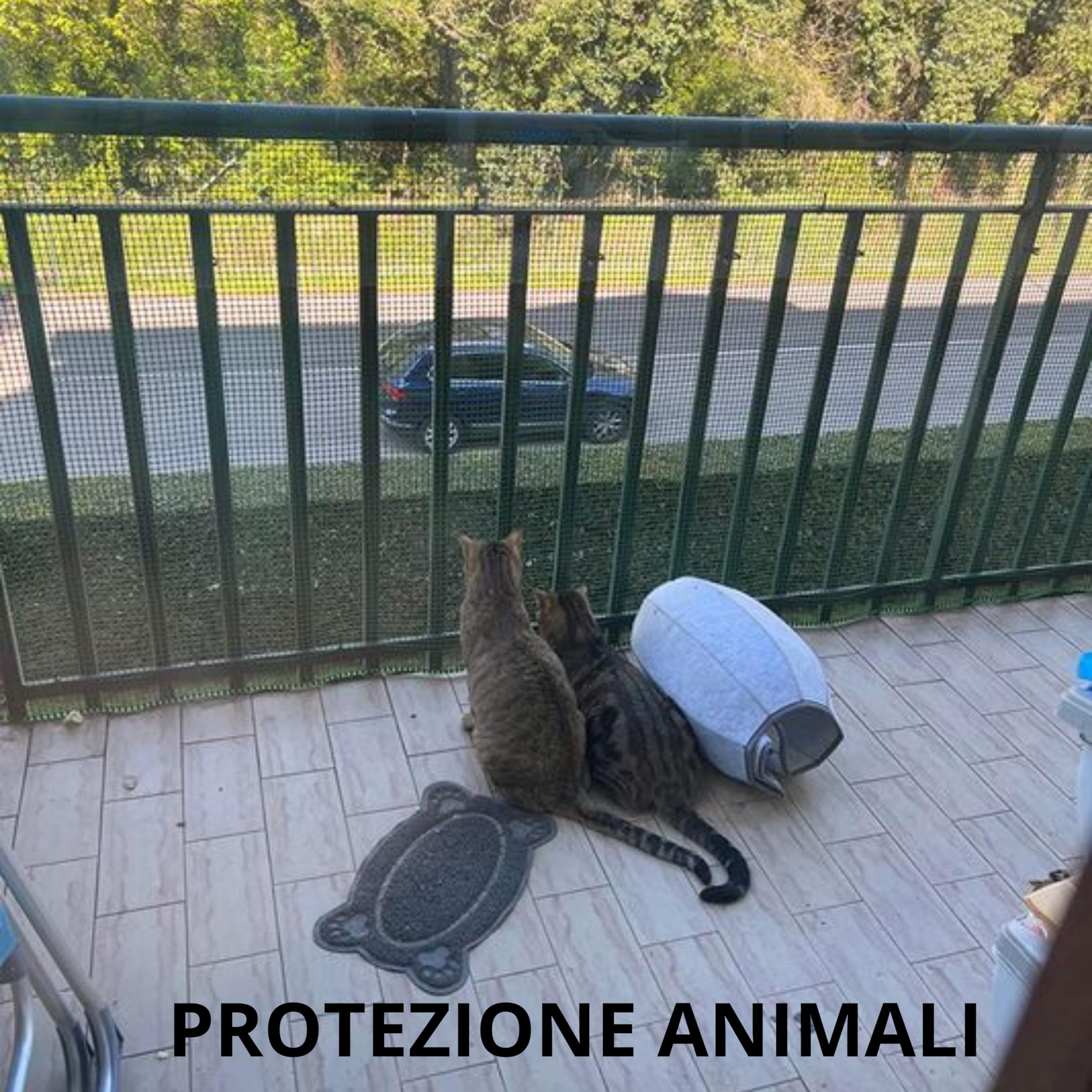 Pinto FERRAMENTA Rete Balcone Protettiva in Plastica per Ringhiera Cancelli e Recinzione Decorativa per Giardino Anticaduta Protezione Bambini e Animali Fascette E Cutter Omaggio (h1x10mt, Argento)