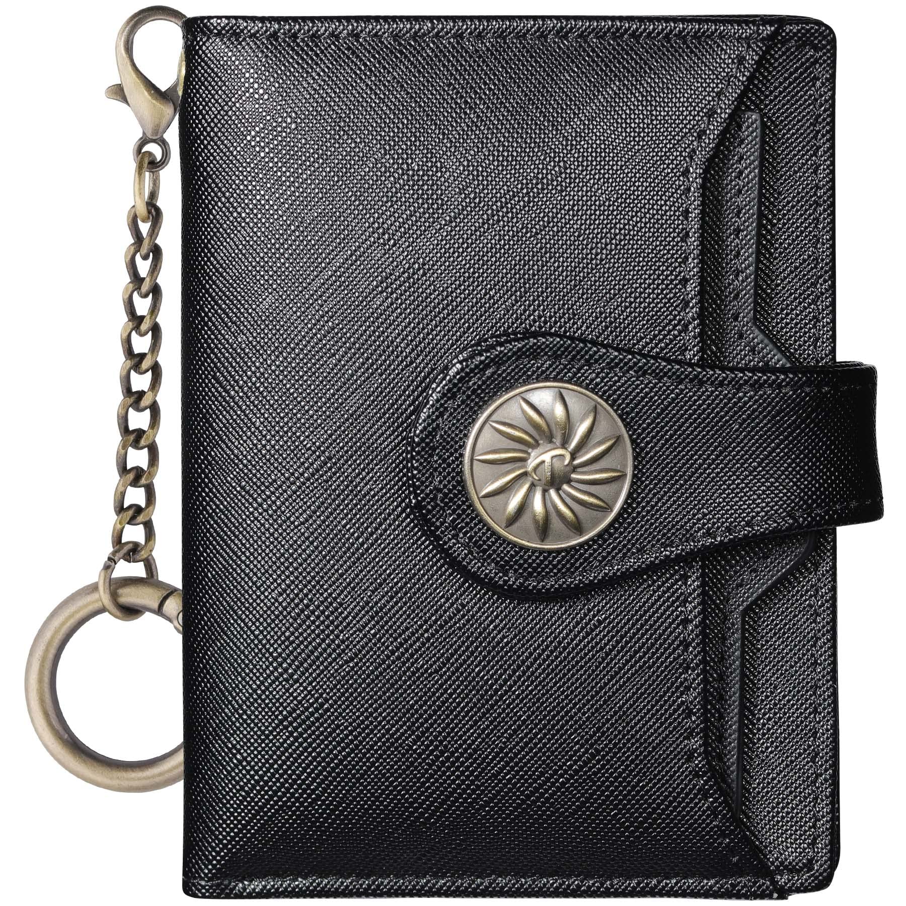 Travelambo Small Womens Wallet with 2 ID Windows, RFID Blocking Bifold Leather Card Holder Purse with Zipper Coin Pocket