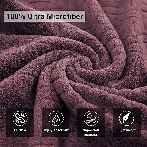 Miniatura 2 de Juego de 4 toallas de baño, 35 x 70 pulgadas, altamente absorbentes, de secado rápido, toallas de baño grandes de microfibra de gran tamaño, toallas