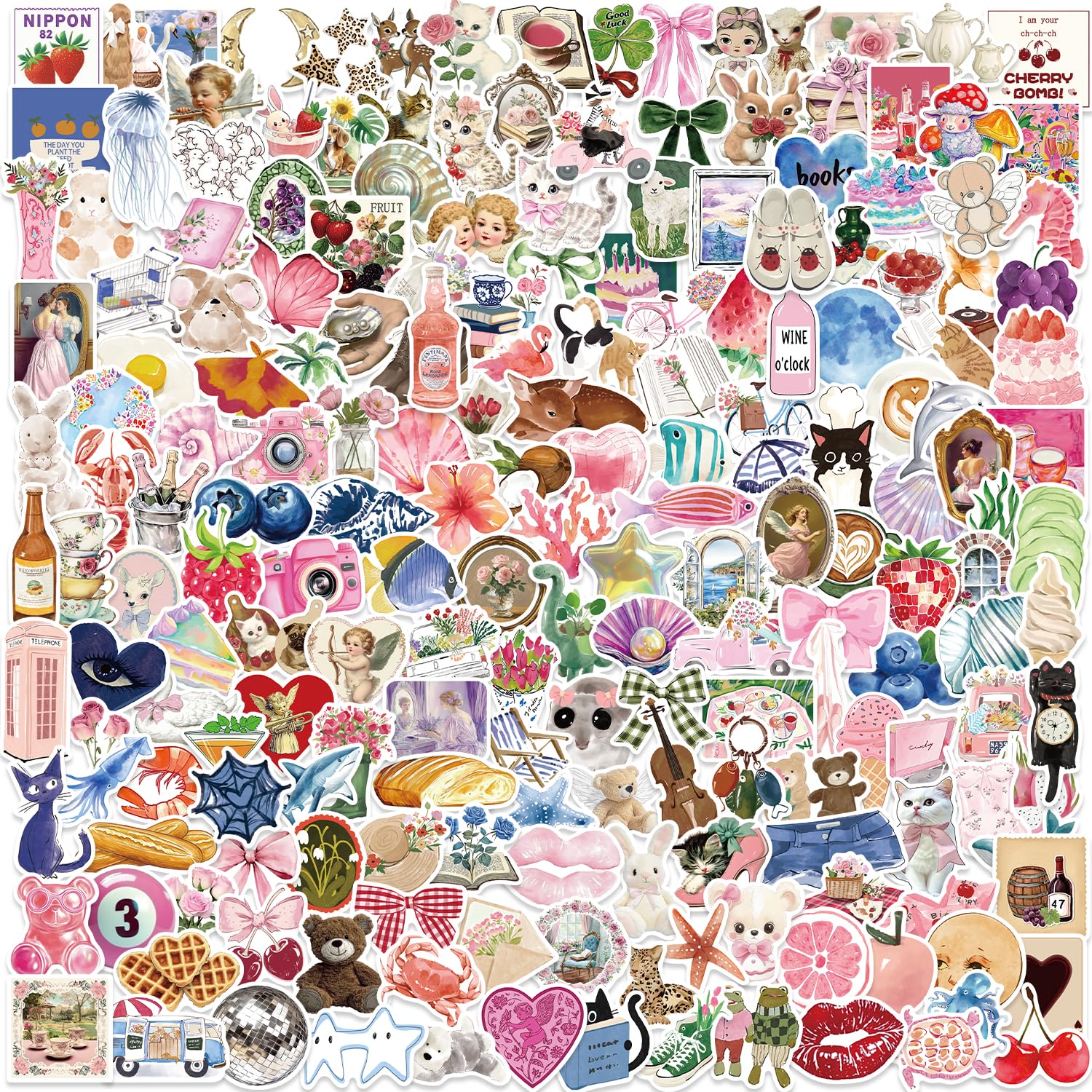 200PCS Pink Aesthetics Stickers