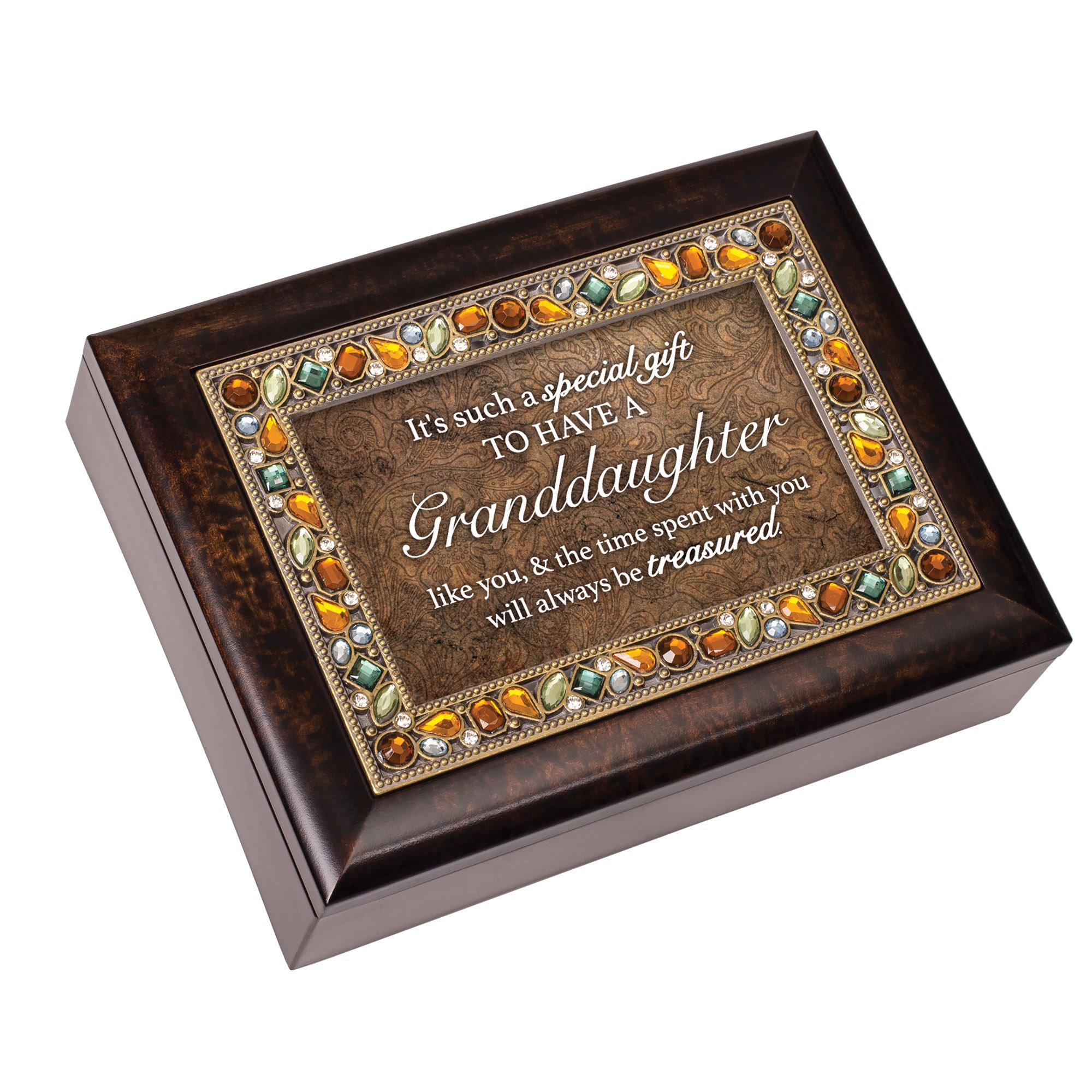 Cottage Garden Jeweled Music Box Plays Wind Beneath My Wings