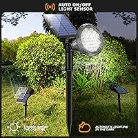 Vista 8 de Farolas solares para exteriores, 21 LEDs de brillo, luces solares al aire libre IP67 impermeables, luces solares ajustables para exteriores 2 en 1