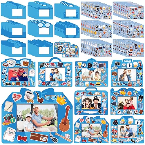 Beeveer 96 Pcs Father's Day Picture Frame Crafts DIY Photo