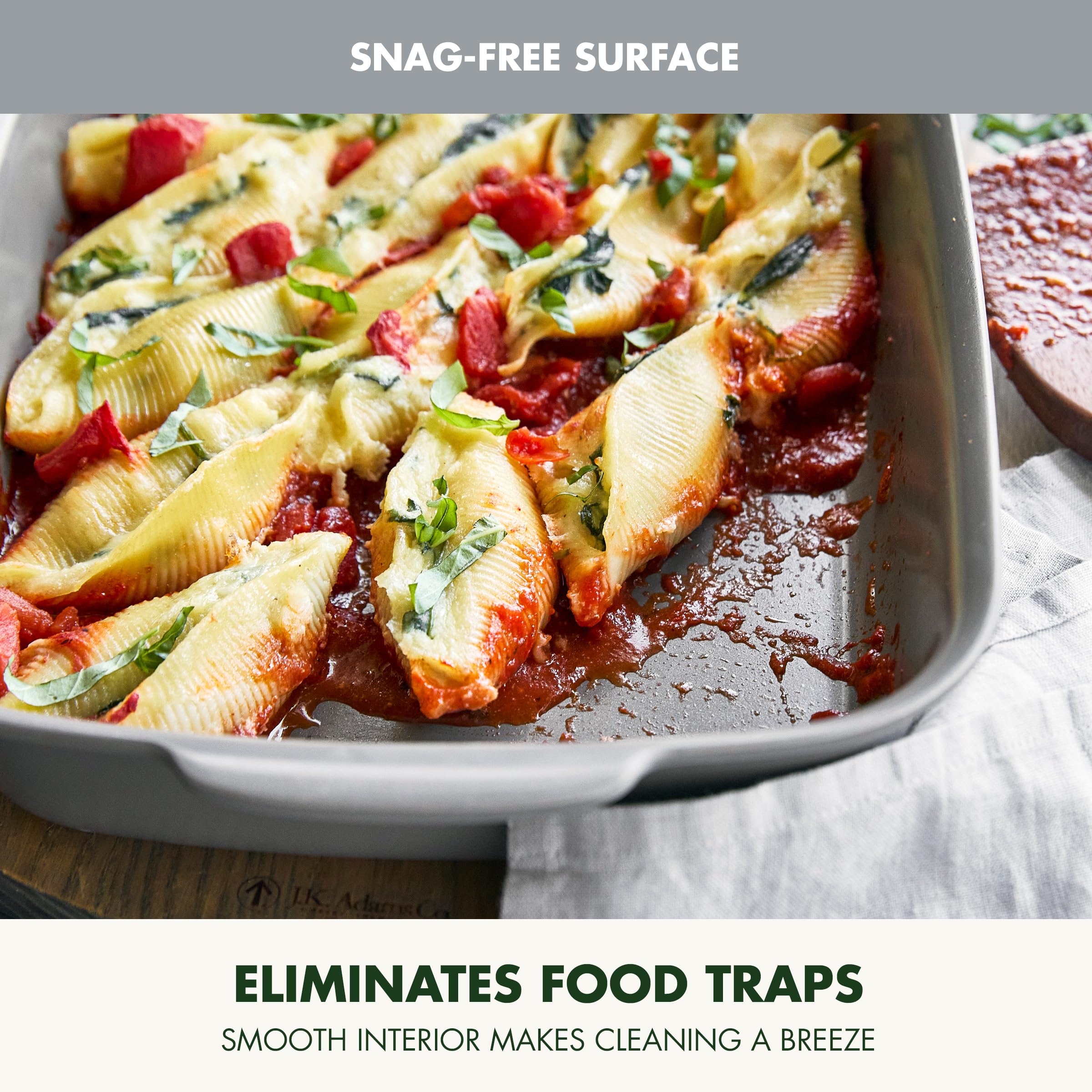 Greenpan Premiere Ovenware Healthy Ceramic antiaderente 33 x 22,9 cm, rettangolare in alluminio pressofuso, senza PFAS, grigio