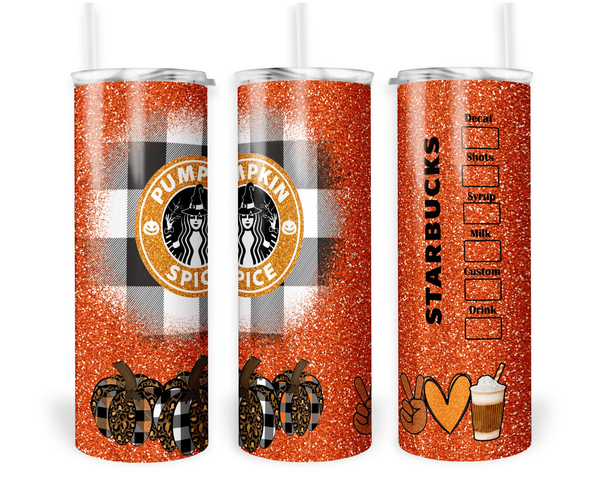 Halloween Tumbler with Lid and Straw Trick Or Treat Coffee Travel Mug Boo Witch Ghost Pum…