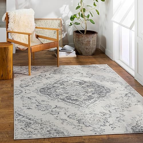 Alfombra artística con medallón bohemio de Antioch