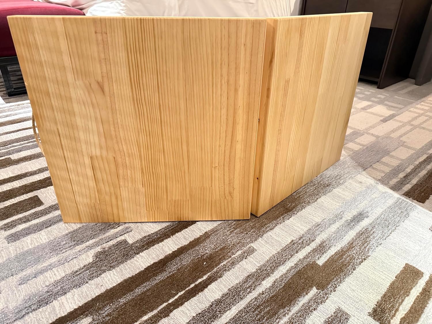 Portable Wooden Folding Table, Picnic Table，Floor Table，Natural Pine, 43x21 Inch, Low Height Design for Picnic, Camping, Coffee Service, Bohemian Style