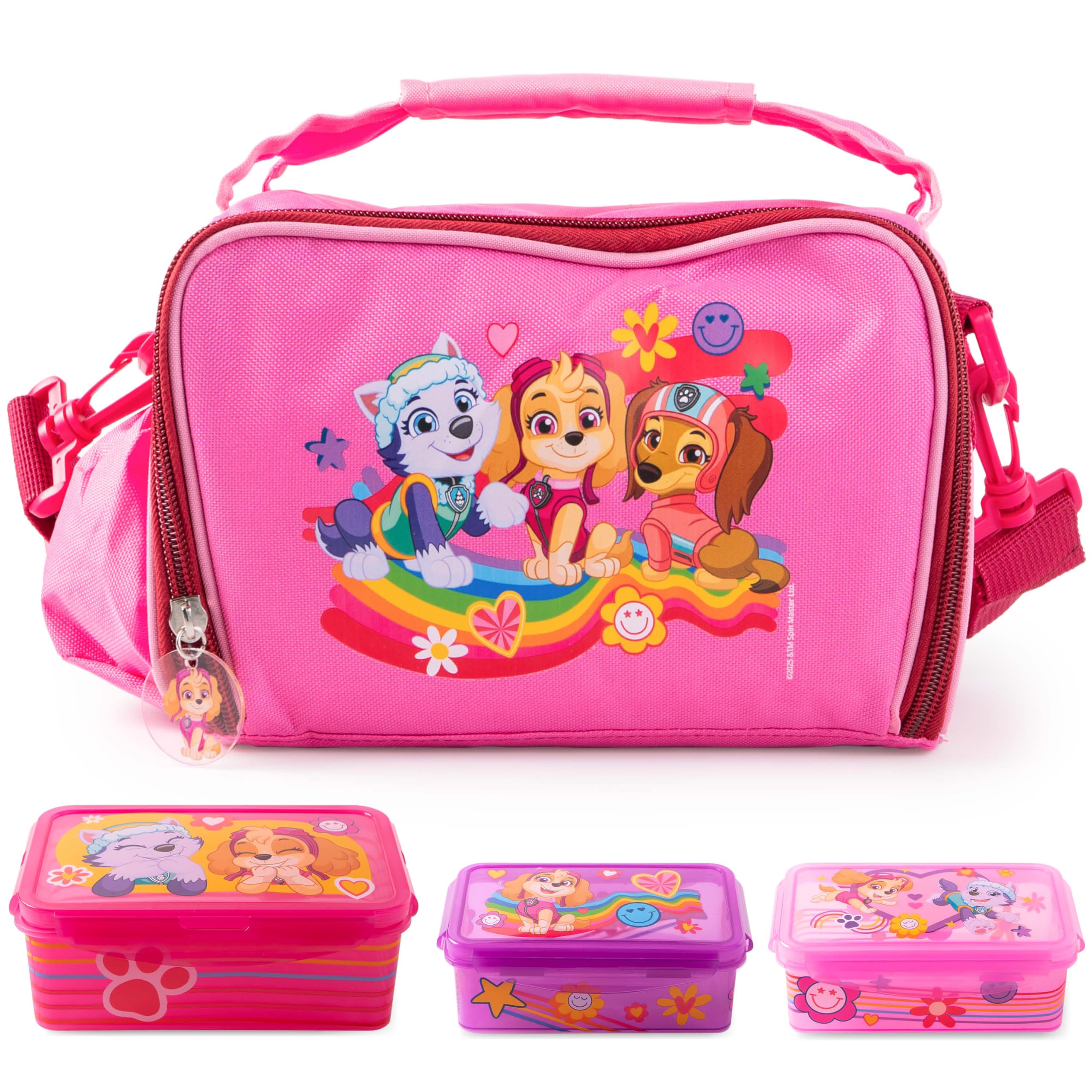 p:os PAW Patrol torba chłodząca dla małych dzieci 1,7 l – mini lodówka w zestawie 3 x pudełko śniadaniowe – idealna w podróży, na plażę, do przedszkola lub szkoły