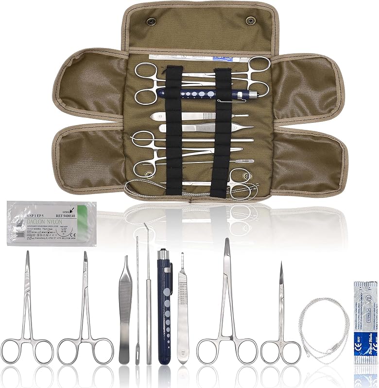 20 PC U.S. Military Style Surplus Emergency/Survival Kit - Bleed CONTOL Kit - Military Style First Aid Kit - Molle Pouch MLT-04