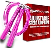 Jump Rope - Pink Handles&comma; 10 ft Adjustable - Aluminum Speed Cable with 360° Smooth Rotation & Tangle-Free Design - Boxing Jump Rope for Men & Women