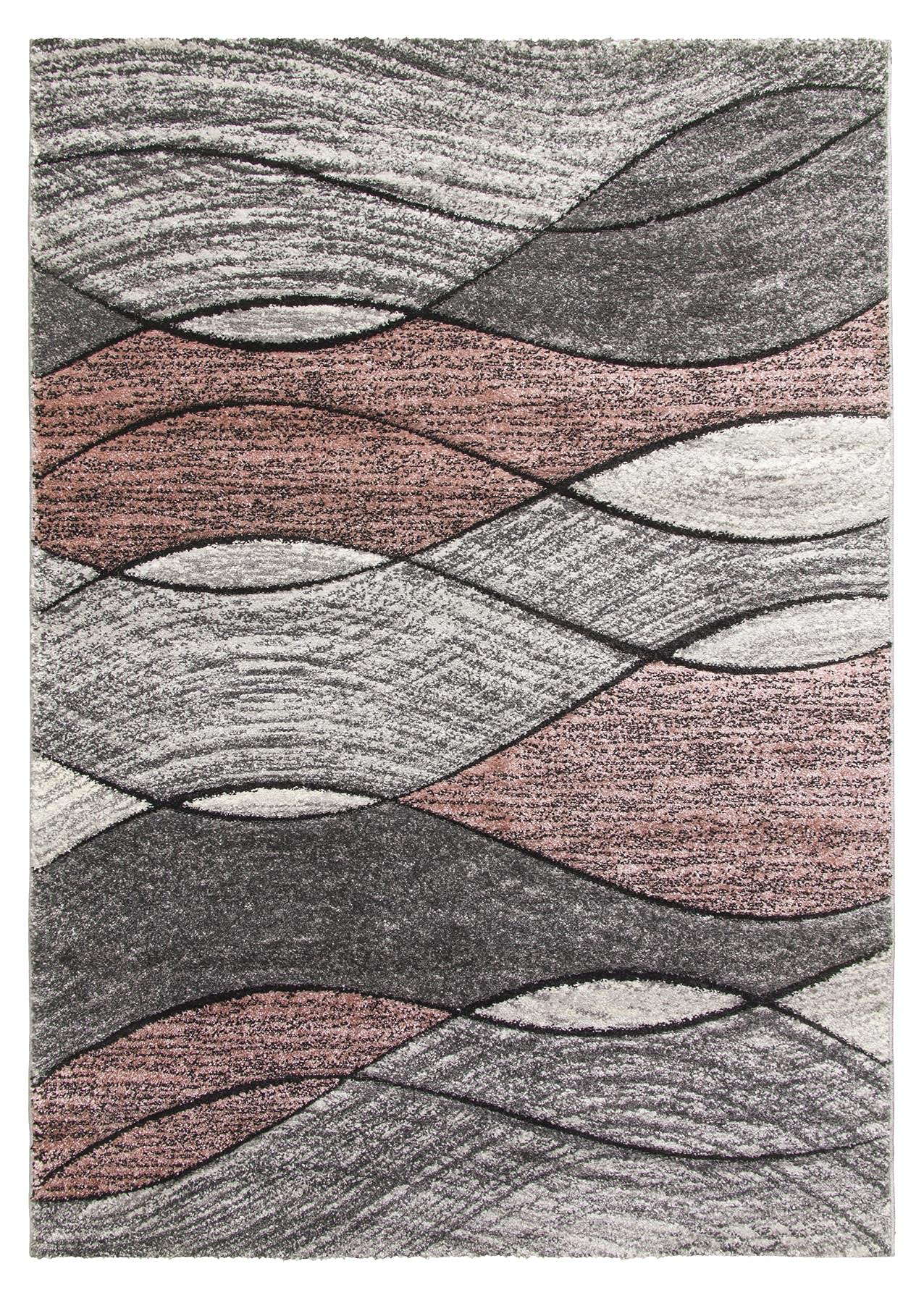 SrS Rugs® Impulse - Area Rug for Living Room, Bedroom, Hallway Runner Rug - Abstract Geometric Design - Provides Home with Comfort and Warmth (Pink, 200cm x 300cm) — image 1