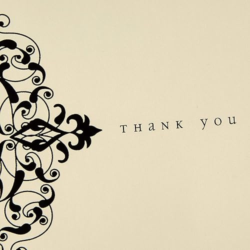 Miniatura 6 de Tarjeta de notas de agradecimiento Hallmark en cuatro diseños con 40tarjetas y sobres negro marfil Black And Ivory