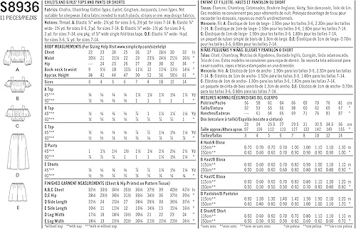 Miniatura 3 de Simplicity R10193  S8936 - Patrones de costura para pantalones y pantalones cortos para niños y niñas, talla 3-4-5-6)