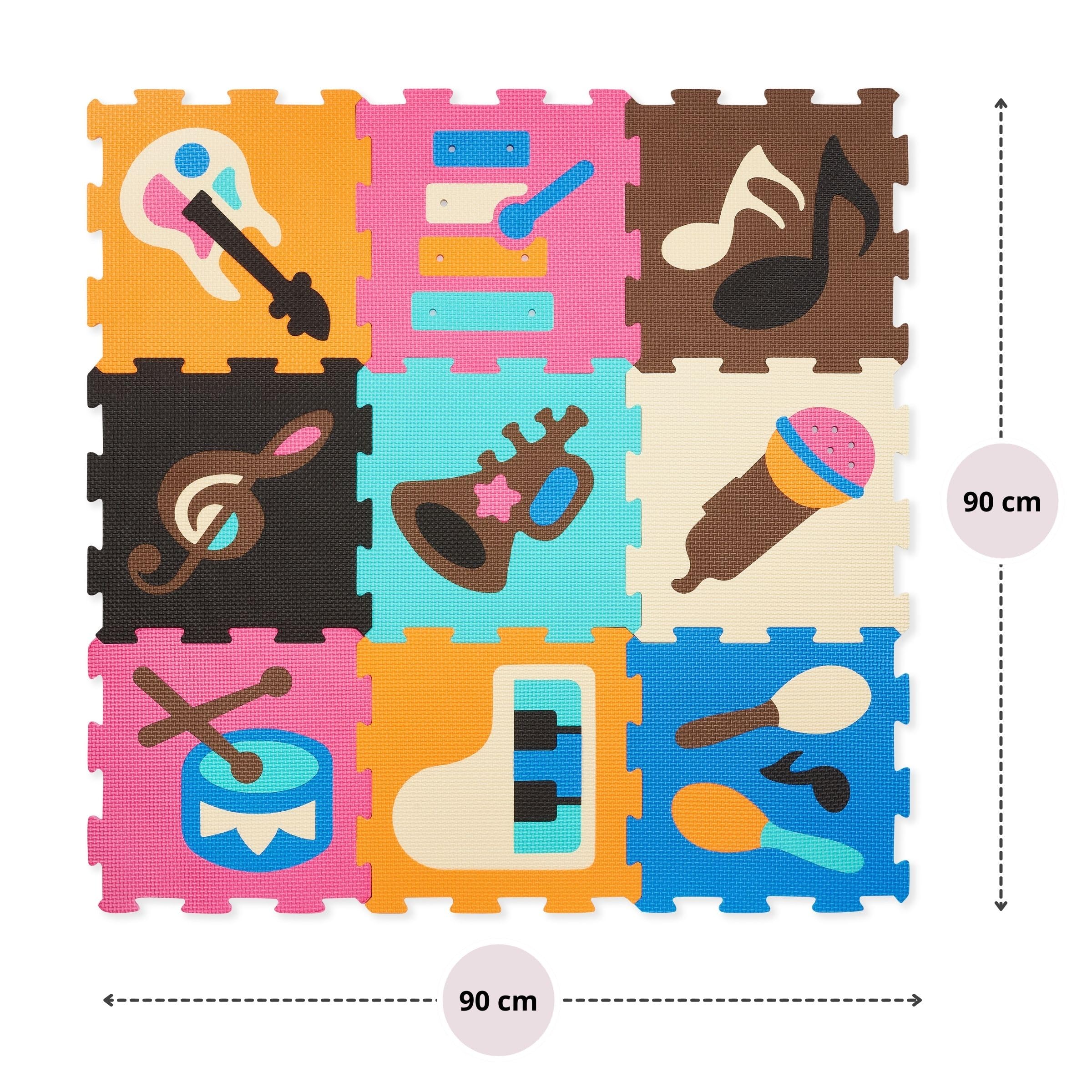 Moby-System Alfombra con rompecabezas para bebés, 90 cm x 90 cm x 1 cm, alfombra de juego, inodora, grande, para niños y niñas, sin sustancias nocivas