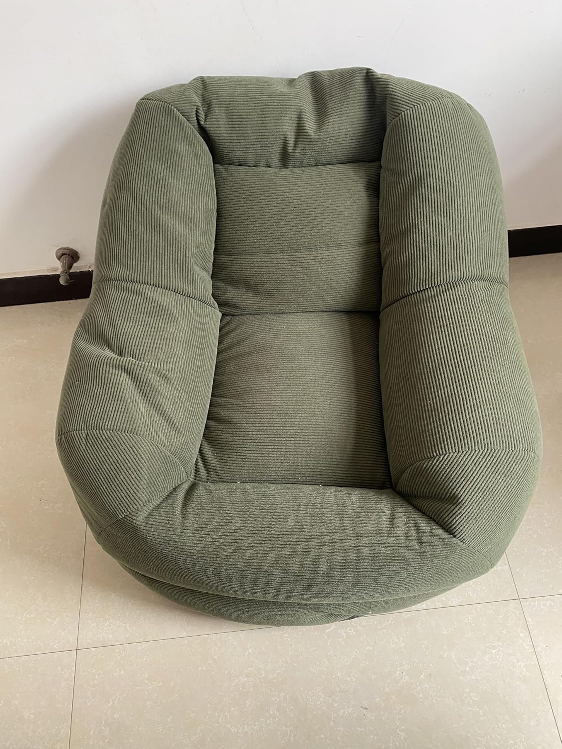 Jovianca Sofas Furry Canvas Surface + Bean Bag Filling, Green