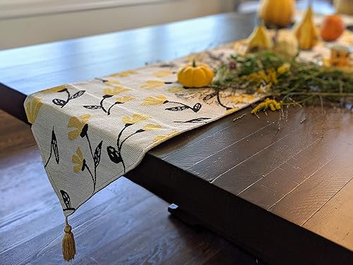 Miniatura 9 de DaDa Festive camino de mesa, colorido tapiz con bordado de imitación, camino de mesa de lino de algodón