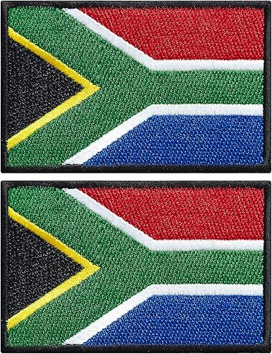 Paquete de 2 parches de bandera de Sudáfrica, parches bordados, banderas sudafricanas, parche táctico militar para ropa, sombrero, mochilas,