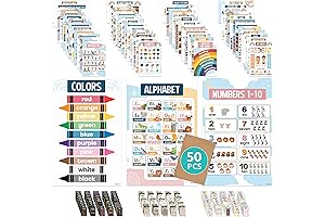 Decorably Preschool Posters for Classroom - 50 Kindergarten Posters for Toddlers