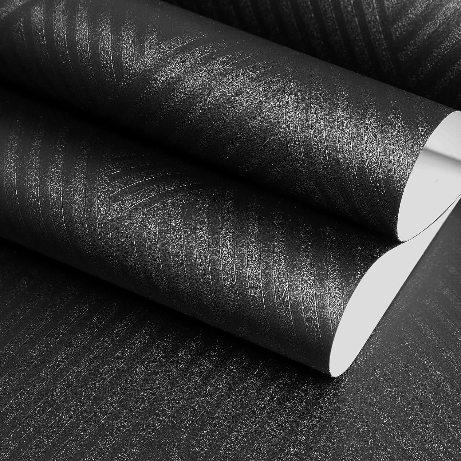 FunStick 60CMx5M Papel Pintado Autoadhesivo Pared Dormitorio Salon Papel Pared Negro Geometrico Revestimiento Pared Negro Abstracto Geometrico Vinilo Adhesivo Cocina Puerta Armario Vinilo para Paredes