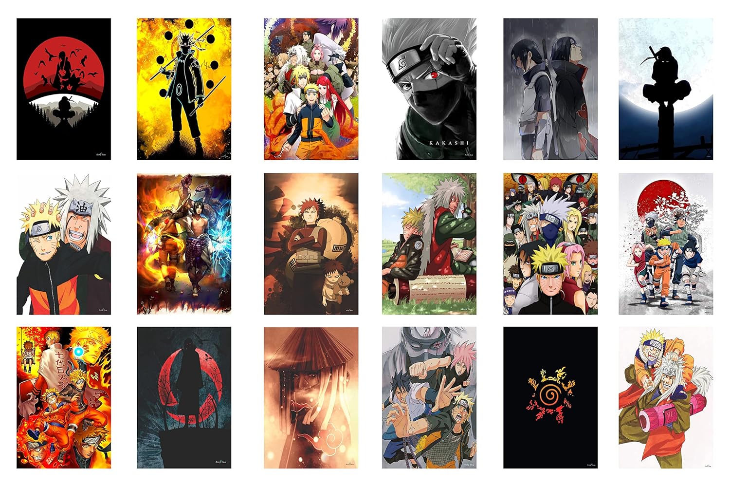 Risty Shop Set of 18 naruto wall poster for room anime poster Size A4