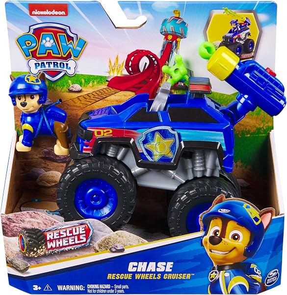 Paw Patrol: Rescue Wheels, Auto di Pattuglia di Chase, Veicolo Giocattolo con Lanciamissili e Personaggio Collezionabile, Giocattoli per Bambini e Bambine, 3+ Anni - 3