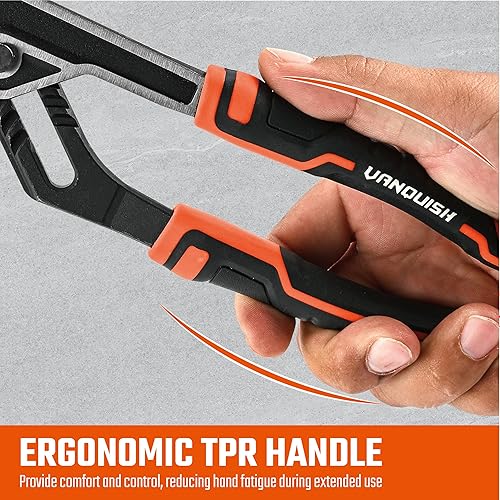 Miniatura 6 de VANQUISH Alicates de junta de lengüeta y ranura de 10 pulgadas Alicates de bomba de agua ajustables (3173)