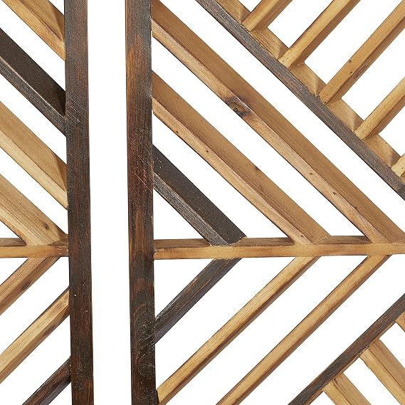Deco 79 Wood Geometric Home Wall Decor Slatted Wood Design Wall Sculpture, Set of 3 Wall Art 12W, 35H, Brown