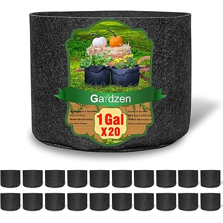 Gardzen 1 Gallon Fabric Pots for Plants