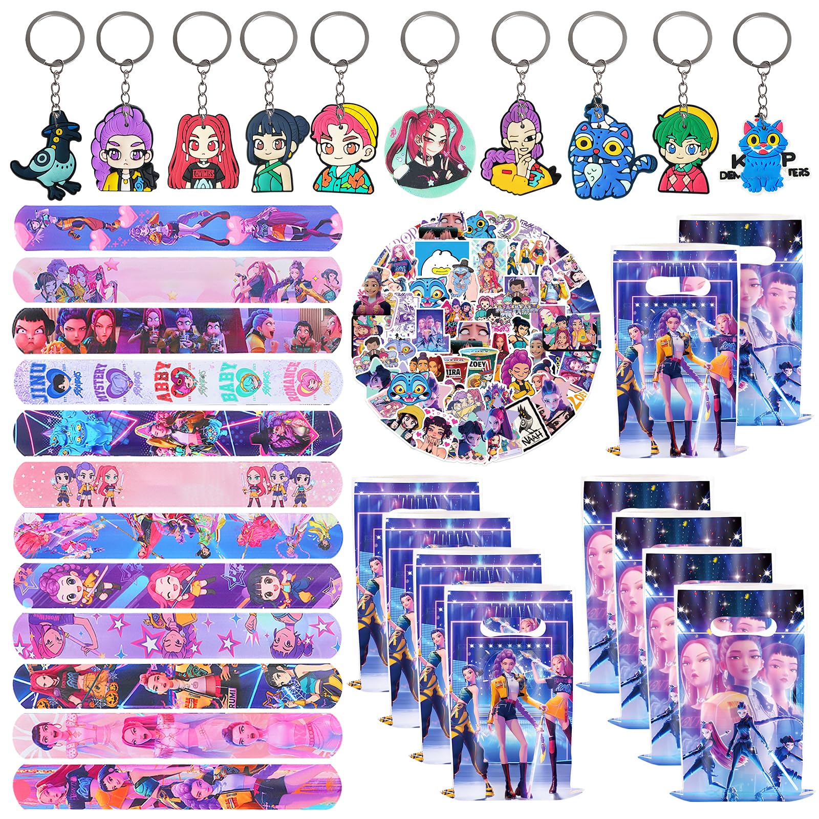 Set Anniversaire Pirate – 12 Slap Bracelets + 12 Porte-clés Silicone – Cadeau Pour Garçons Et Filles