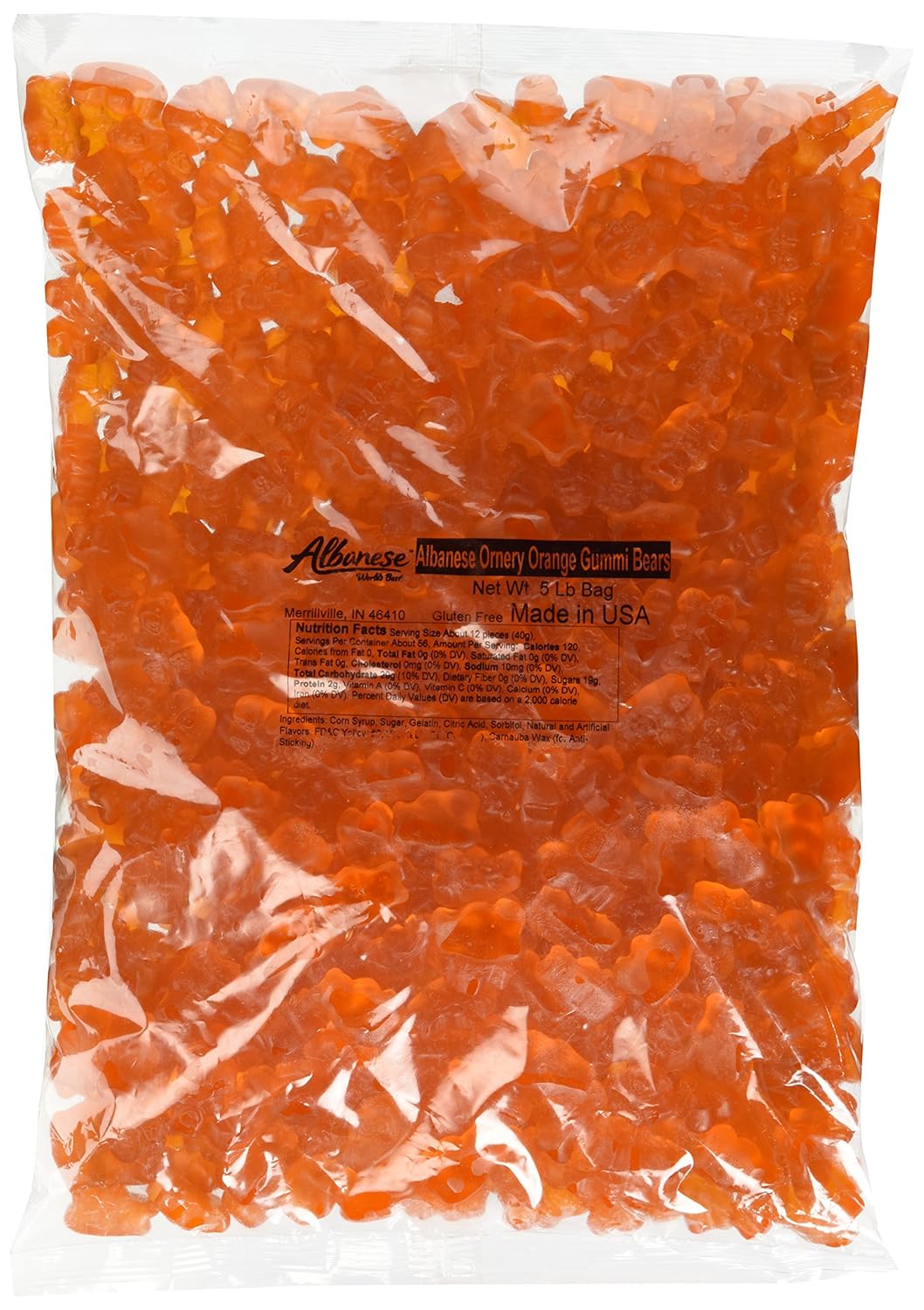 Orange Gummi Bears 5 Pound (Pack of 1)