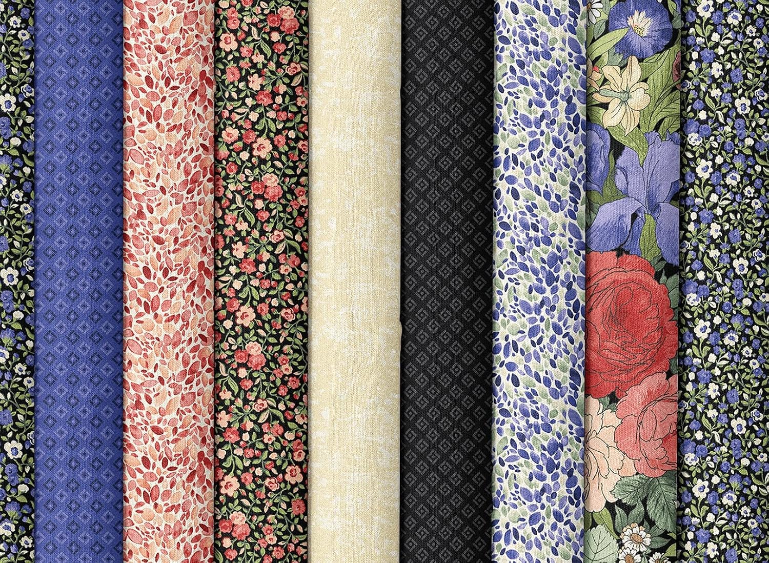 Connecting Threads Print Collection Precut Cotton Quilting Fabric Bundle 5" Charm Squares (Garden Gems)