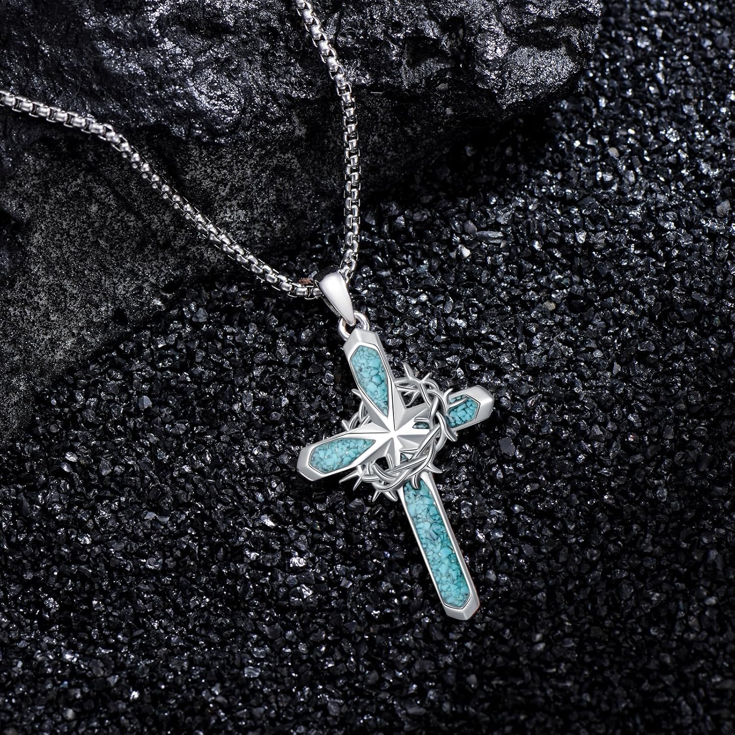 YAFEINI Religious Protection Amulet Necklace 925 Sterling Silver Saint Michael the Archangel Pendant Cross Necklace Saint Christopher Jewelry Saint Michael Gifts for Men Women - Image 5