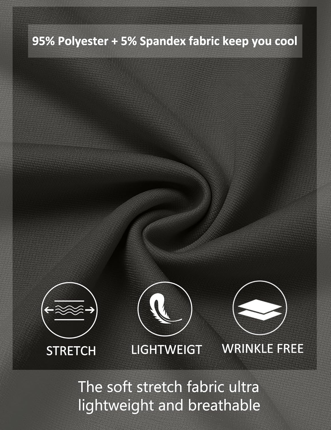 COOFANDY Mens Casual Shorts 9 inch Inseam Stretch Beach Shorts Elastic Waist Drawstring Summer Shorts - Image 6