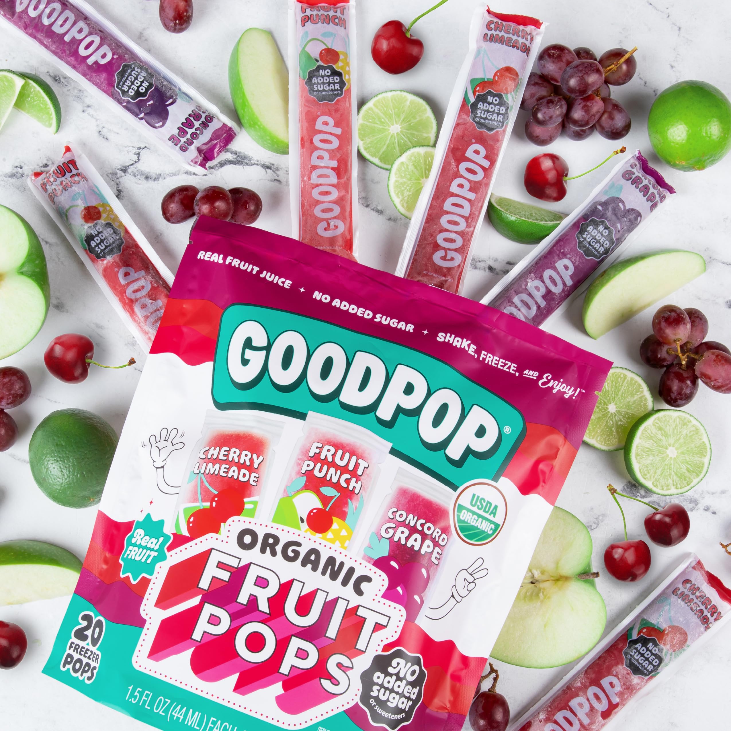 GoodPop Assorted Organic Freezer Pops 20ct - Perforated Case