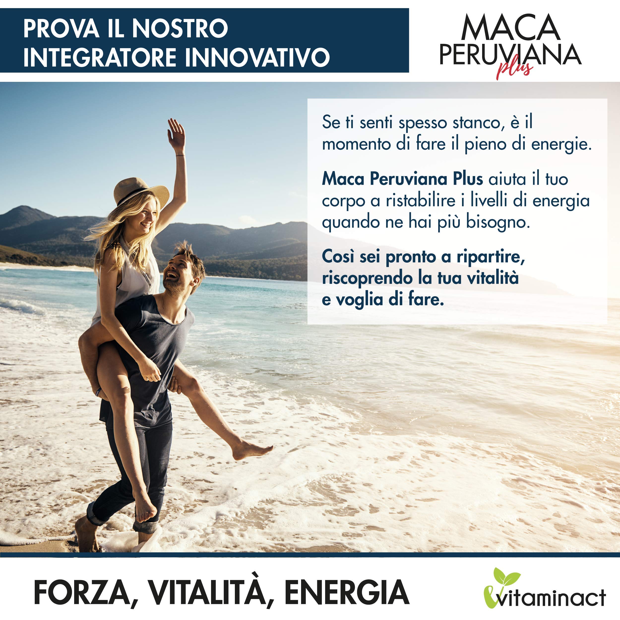 Maca Peruviana Plus XXL Altissimo Dosaggio 10000.00 mcg al giorno - Potenziato con Ginseng + Arginina + Zinco + Vitamine B9, B6, B12, C - Made in Italia - Formula Innovativa